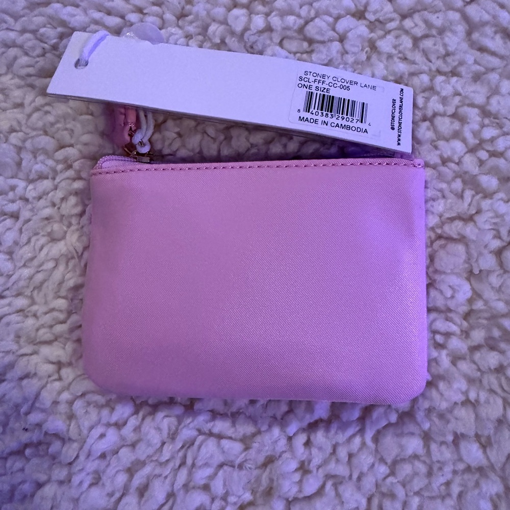 Pink Stoney Clover Zip Card Case New